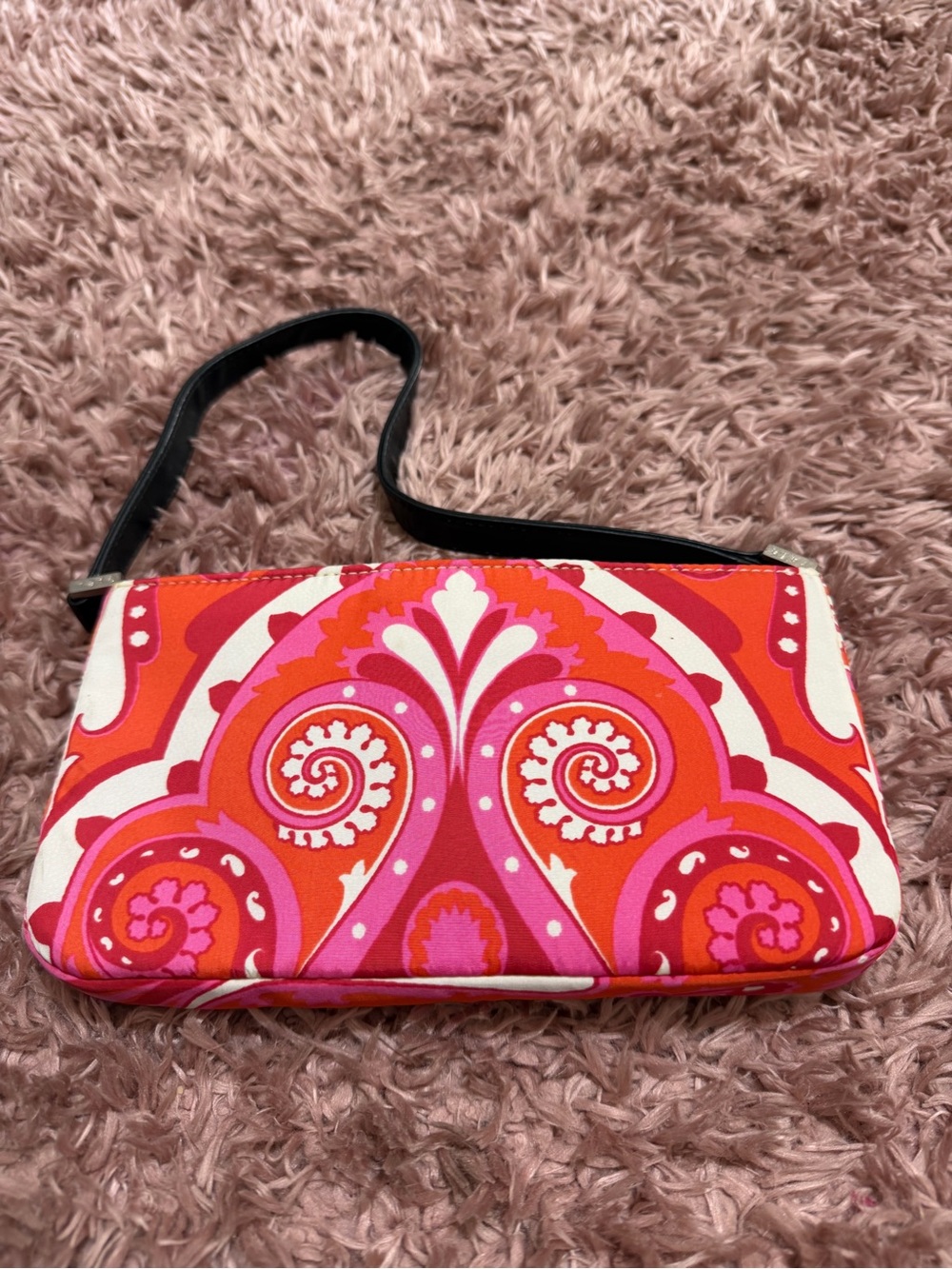 Rafe New York Pink& Orange Patterned Wristlet Bag